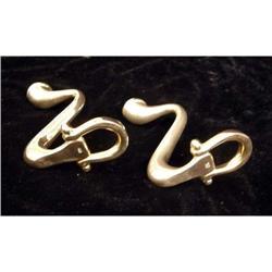 A PAIR OF GUCCI, ITALY  SILVER PLATED HORSE BIT-FORM CANDLESTICKS