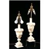 Image 1 : A PAIR OF WHITE ALABASTER URN-FORM TABLE LAMPS