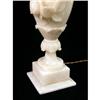 Image 5 : A PAIR OF WHITE ALABASTER URN-FORM TABLE LAMPS