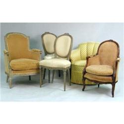 A GROUP OF FIVE CHAIRS