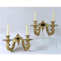 A PAIR OF REGENCE STYLE TWO-LIGHT SCONCES