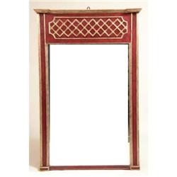 A PAINTED AND SILVERED WOOD MIRROR