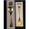 Image 4 : A SET OF FIVE GEORG jENSEN, DENMARK GOLD PLATED STERLING SILVER YEAR COLLECTORS SPOONS IN ORIGINAL B