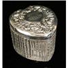 Image 1 : A STERLING SILVER LIDDED GLASS HEART-FORM DRESSER BOX