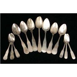A GROUP OF COIN SILVER SPOONS