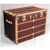 Image 1 : A CONTEMPORARY BRASS MOUNTED AND FABRIC COVERED TRAVELING TRUNK