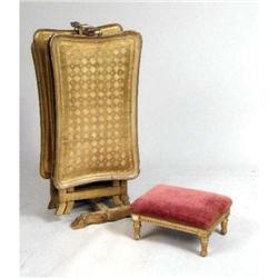 A NEST OF GILTWOOD TV TRAY TABLES