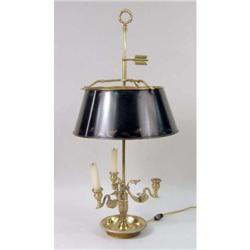 A LOUIS XVI STYLE BRASS BOUILLOTTE LAMP