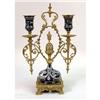 Image 10 : A LATE VICTORIAN PORCELAIN AND BRASS MANTLE GARNITURE