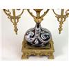 Image 12 : A LATE VICTORIAN PORCELAIN AND BRASS MANTLE GARNITURE
