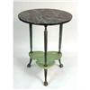 Image 1 : A PATINATED BRASS AND GREEN MARBLE GARDEN TABLE