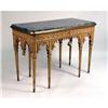 Image 1 : AN UNUSUAL CARVED GILTWOOD MARBLE-TOP SIDE TABLE