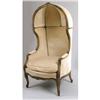 Image 1 : A LOUIS XV STYLE CARVED WALNUT HALL PORTER`S CHAIR