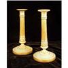 Image 1 : A PAIR OF EMPIRE STYLE BRASS CANDLESTICKS