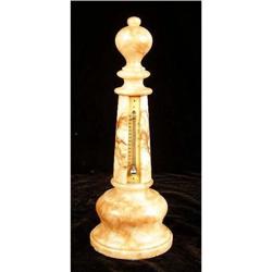 A ROUGE MARBLE AND MERCURY TABLE THERMOMETER