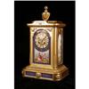 Image 1 : A LOUIS XVI STYLE PORCELAIN AND GILT-METAL TABLE CLOCK