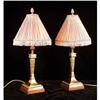 Image 1 : A PAIR OF GEORGIAN STYLE BRASS CANDLESTICK LAMPS