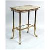 Image 1 : A LATE VICTORIAN BRASS AND GREEN ALABASTER SIDE TABLE