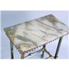 Image 3 : A LATE VICTORIAN BRASS AND GREEN ALABASTER SIDE TABLE