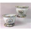Image 1 : A PAIR OF CHINESE STYLE FLORAL AND GILT-DECORATED CERAMIC JARDINIERES AND STANDS