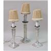 Image 1 : A PAIR OF SILVERED-METAL CANDLESTICK-FORM DRESSING TABLE LAMPS