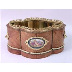 A VICTORIAN ORMOLU-MOUNTED WALNUT JARINIERE