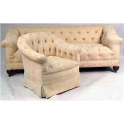 A CHESTERFIELD STYLE BUTTON-TUFTED SOFA