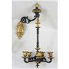 Image 2 : A PAIR OF VICTORIAN RENAISSANCE REVIVAL STYLE GILT-METAL AND PATINATED-BRONZE WALL LIGHTS