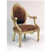 Image 1 : A LOUIS XVI STYLE CARVED GILTWOOD ARMCHAIR