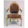 Image 2 : A LOUIS XVI STYLE CARVED GILTWOOD ARMCHAIR