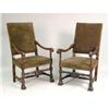 Image 1 : A PAIR OF CONTINENTAL WALNUT ARMCHAIRS