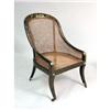 Image 2 : A REGENCY EBONIZED WOOD AND CANE TUB CHAIR