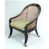 Image 4 : A REGENCY EBONIZED WOOD AND CANE TUB CHAIR