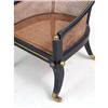 Image 5 : A REGENCY EBONIZED WOOD AND CANE TUB CHAIR