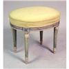 Image 2 : A LOUIS XVI STYLE BLUE-AND-WHITE  PAINTED OVAL FOOTSTOOL