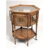 Image 2 : A VICTORIAN STYLE CARVED WALNUT OCTAGONAL TEA TABLE