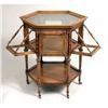 Image 4 : A VICTORIAN STYLE CARVED WALNUT OCTAGONAL TEA TABLE