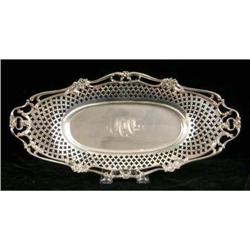 A GORHAM STERLING SILVER OVAL BREADTRAY