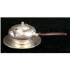 Image 1 : A GEORG JENSEN, USA, STERLING SILVER WOODEN HANDLED BRANDY WARMER WITH UNDERPLATE