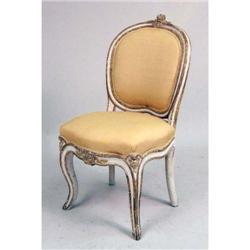 A ROCOCO PAINTED AND PARCEL-GILT SIDE CHAIR