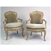 Image 1 : A PAIR OF LOUIS XV STYLE CARVED GILTWOOD FAUTEUILS