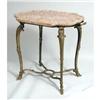 Image 1 : A VICTORIAN GILT-METAL AND MARBLE TRAY-TOP TABLE
