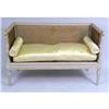 Image 2 : A LOUIS XVI STYLE PAINTED AND PARCEL-GILT SMALL SETTEE