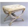 Image 1 : A LATE LOUIS XVI STYLE PAINTED AND PARCEL-GILT STOOL