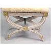 Image 4 : A LATE LOUIS XVI STYLE PAINTED AND PARCEL-GILT STOOL
