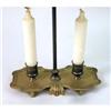 Image 7 : TWO BRASS AND PAINTED TOLE TWO-BRANCH CHAMBER CANDLESTICKS