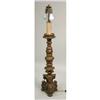 Image 1 : AN ITALIAN STYLE CARVED GILTWOOD PRICKET CANDLESTICK-FORM FLOOR LAMP