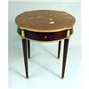 Image 1 : A LOUIS XVI STYLE MARBLE-TOP MAHOGANY STAINED BOUILLOTTE TABLE