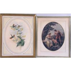 TWO FRAMED DECORATIVE PRINTS