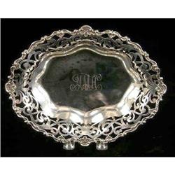 A GORHAM STERLING SILVER PIERCED BORDER OVAL BOWL